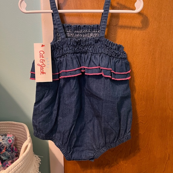 Cat & Jack Baby Girl Denim Bubble - Picture 2 of 6